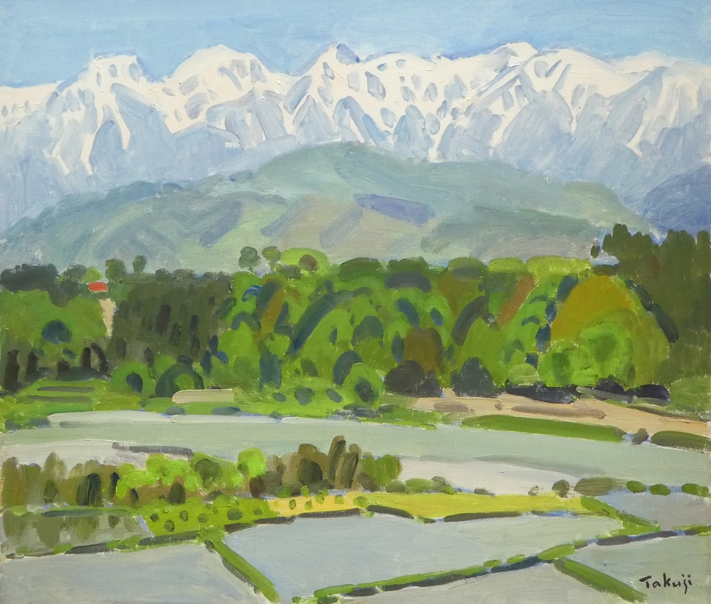 中村 琢二、駒ヶ岳と天竜川（中ア）、限定・豪華大判画版画、 新品高級額付