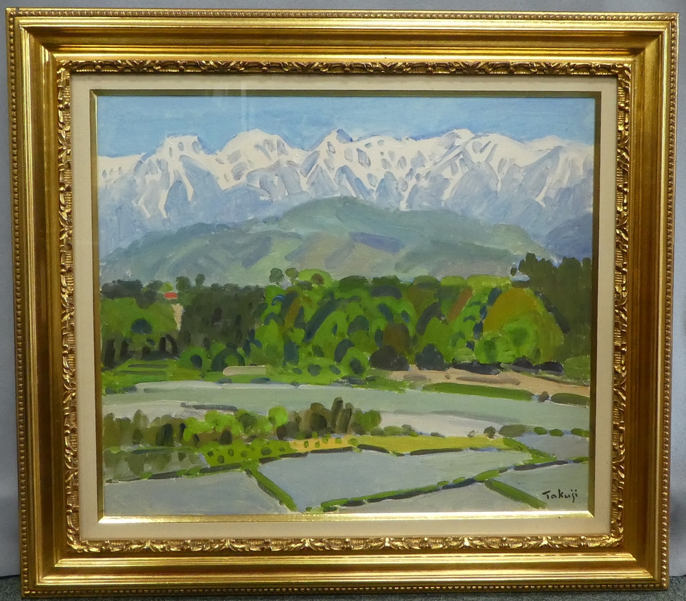 中村 琢二、駒ヶ岳と天竜川（中ア）、限定・豪華大判画版画、 新品高級額付