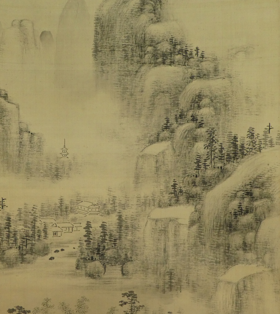 中林竹洞 『水墨米法山水図』 [古美術こもれび] 骨董,掛軸,絵画の買取