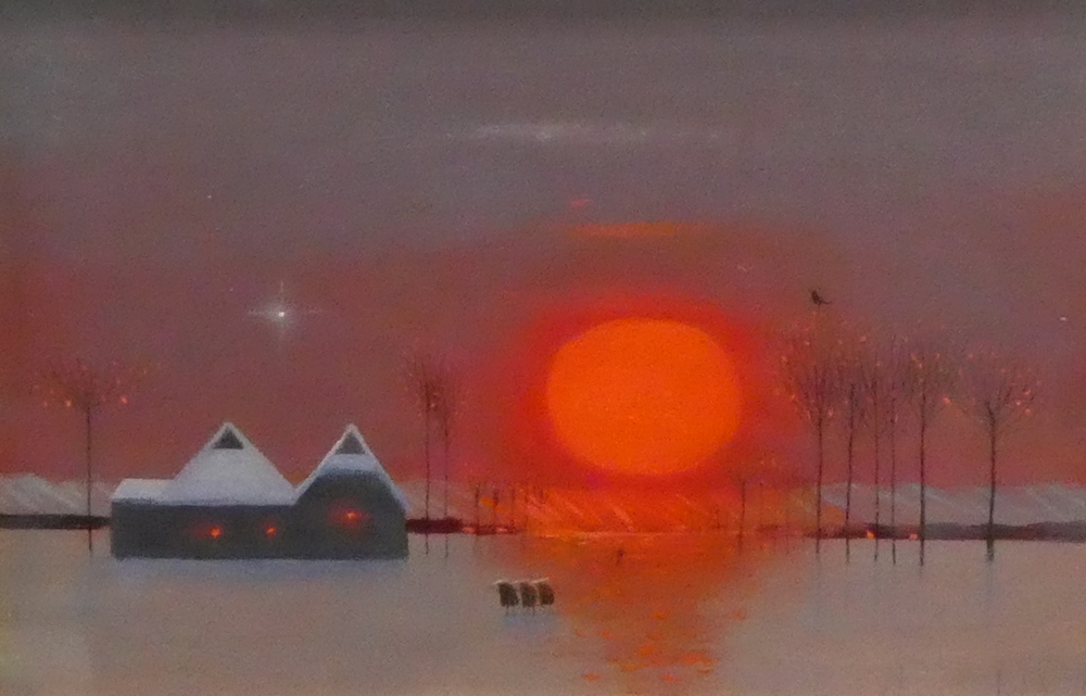 斎藤真一 『紅い陽の村 越後瞽女 冬の旅』 [古美術こもれび] 骨董,掛軸