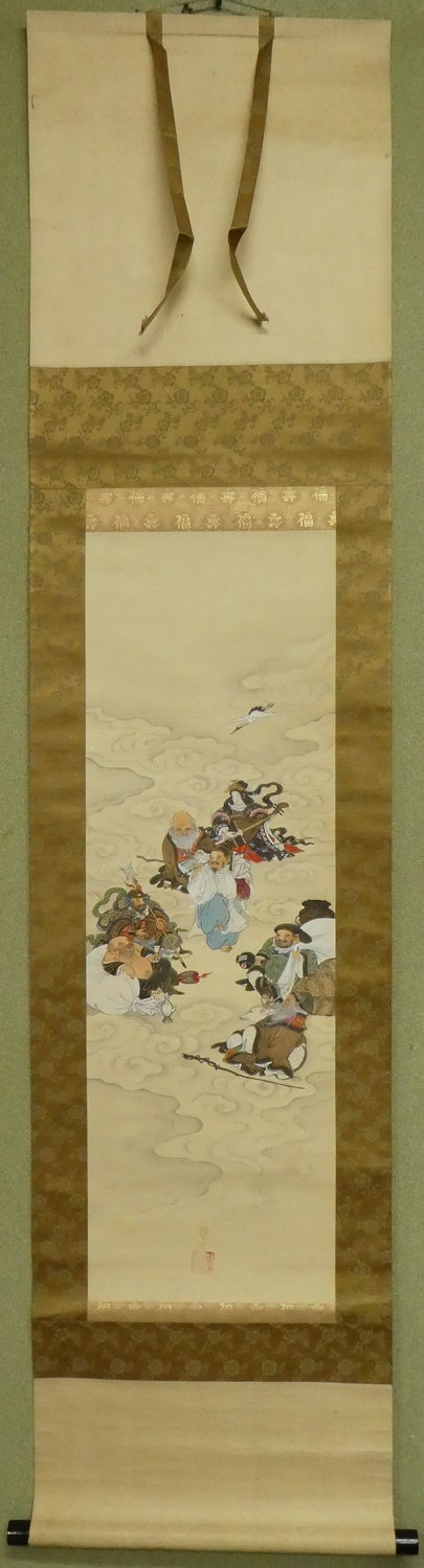 柳田樵谷 『日月星の図』 [古美術こもれび] 骨董,掛軸,絵画の
