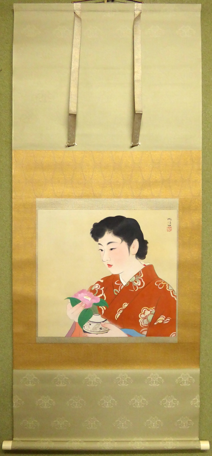 梶原緋佐子 『花椿』 [古美術こもれび] 骨董,掛軸,絵画の買取と販売,名古屋