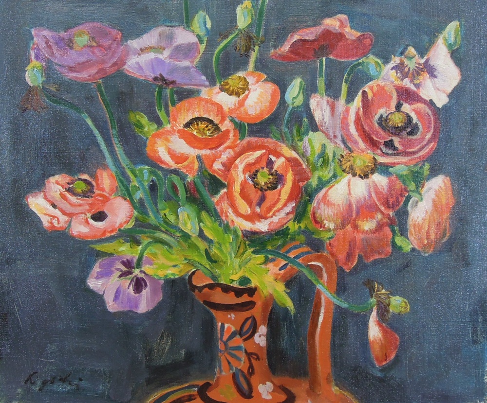 水谷清 『エジプト壷の花』 [古美術こもれび] 骨董,掛軸,絵画の